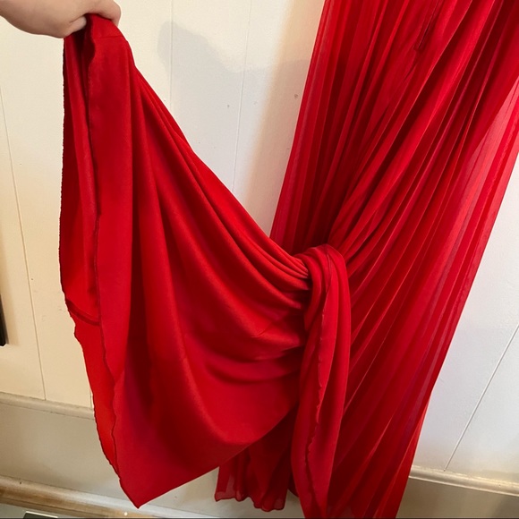 Cute rose red prom dress gown with rhinestones B. Darlin - Picture 5 of 8